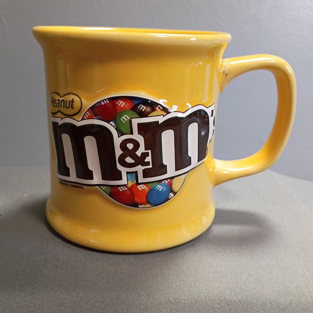M&M's Coffee Mug 2008 Mars Collectible Cup Yellow Peanut M & M